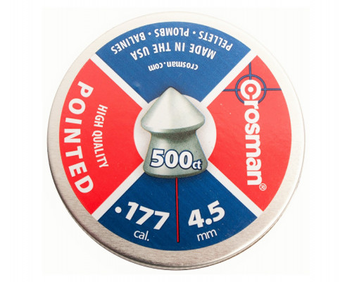 Пули Crosman Pointed 4,5 мм, 0,48 грамм, 500 штук